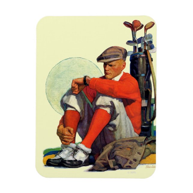 Íman Golfer Manteve Esperando (Vertical)