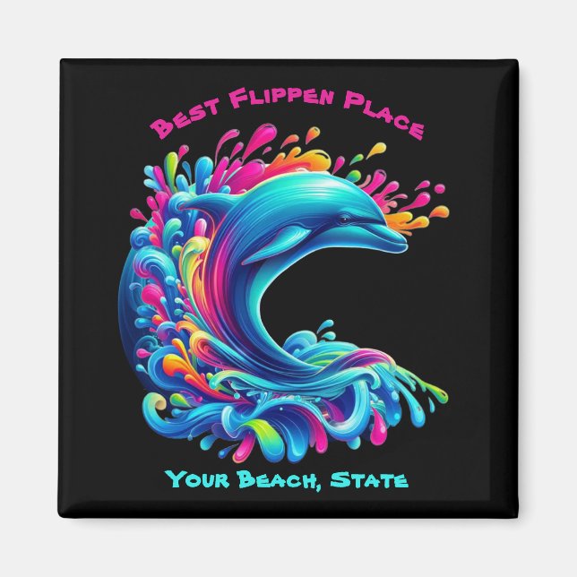 Íman Golfinho Colorido (Frente)