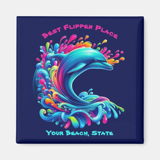 Íman Golfinho Colorido (Frente)