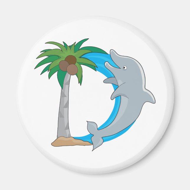 Íman Golfinho De Alfabeto Animal (Frente)