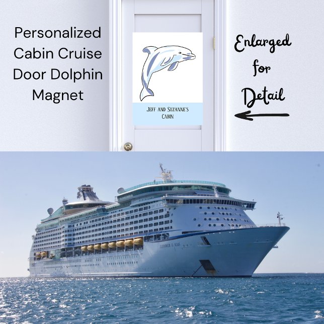 Íman Golfinho de porta de cruzeiro de cabina personaliz (Personalized Cabin Cruise Door CUTE Dolphin Magnet)