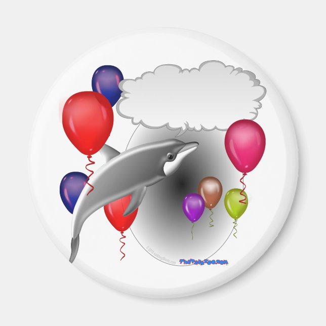 Íman Golfinho festa de aniversário que fala (Frente)