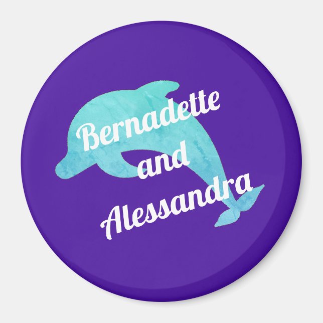 Íman Golfinho no Marcador de Portas Stateroom Roxo (Frente)