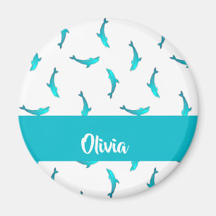 Íman Golfinhos azuis em branco
