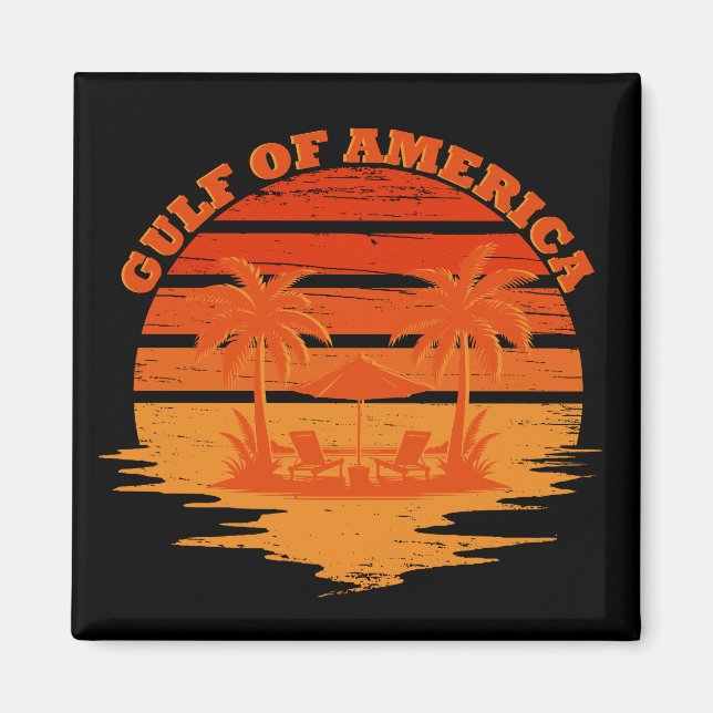 Íman Golfo da América vintage design patriótico america (Frente)