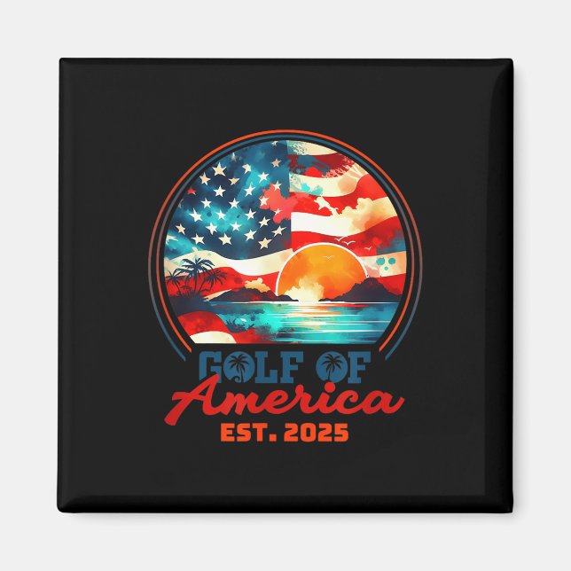 Íman Golfo De Bandeira Americana 2025 (Frente)