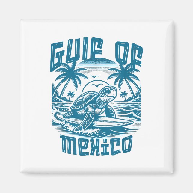 Íman Golfo De Retro-Verão Do México (Frente)