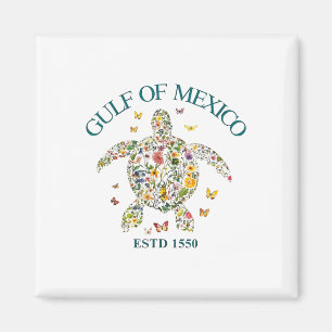 Íman Golfo Do México Não Eua América Tartaruga Floral U