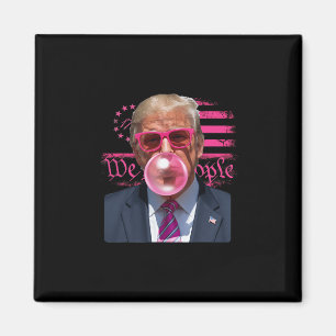 Íman Goma de Mascar Rosa Funny Donald Trump 4 de Julho