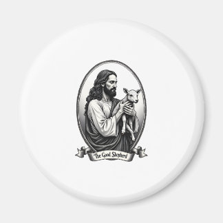 Íman Good Shepherd Jesus Vintage Engraving Faith Shirt 