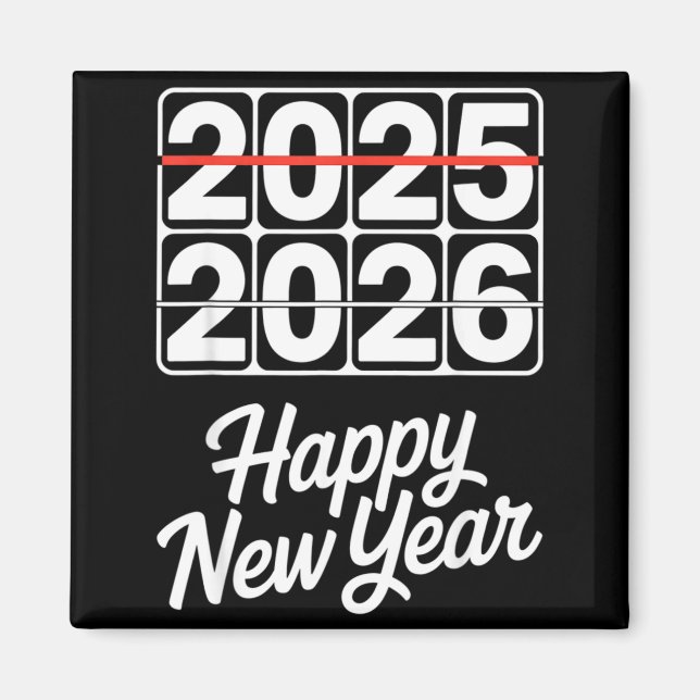 Íman Goodbye 2025 Hello 2026 Clock Happy New Year Party (Frente)