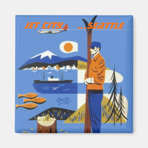 ÍMAN GOOGIE JET CITY SOUVENIR MAGNET SEATTLE WASHINGTON