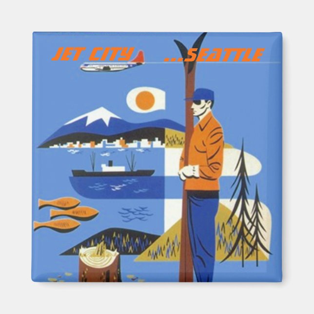 ÍMAN GOOGIE JET CITY SOUVENIR MAGNET SEATTLE WASHINGTON (Frente)