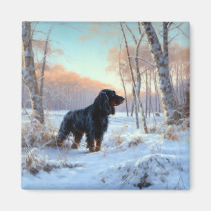 Íman Gordon Setter Deixe Nevar Natal