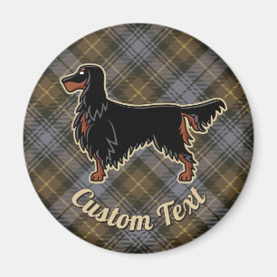 Íman Gordon Setter sobre o Weathered Gordon Tartan Magn