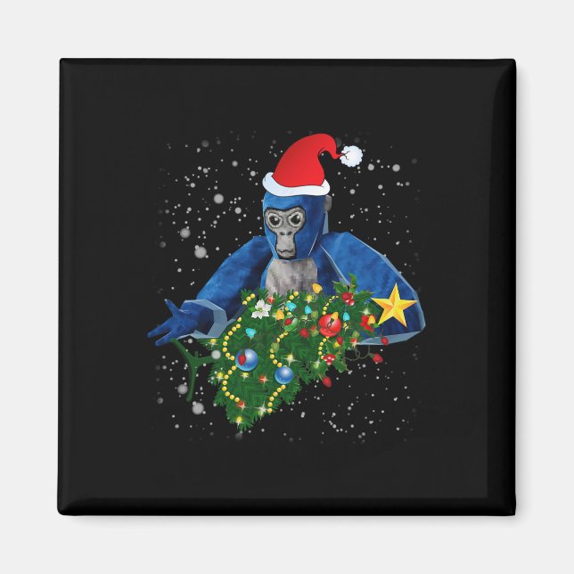 Íman Gorilla Tag de Natal Divertido  (Frente)