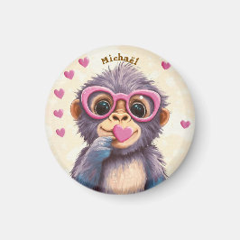 Íman Gorilla Valentine's Day Heart Badge - Kids School
