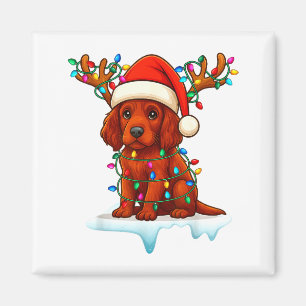 Íman Gorro de Natal do Papai Noel com Luzes de Rena par