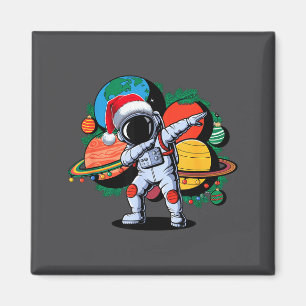 Íman Gorro de Papai Noel de Astronauta Engraçado Natal