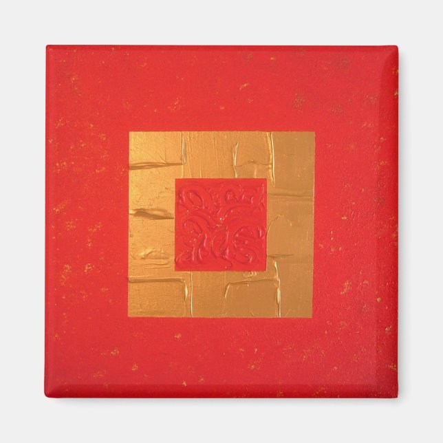 Íman gostando de magnet refrigerador vermelho moderno (Frente)