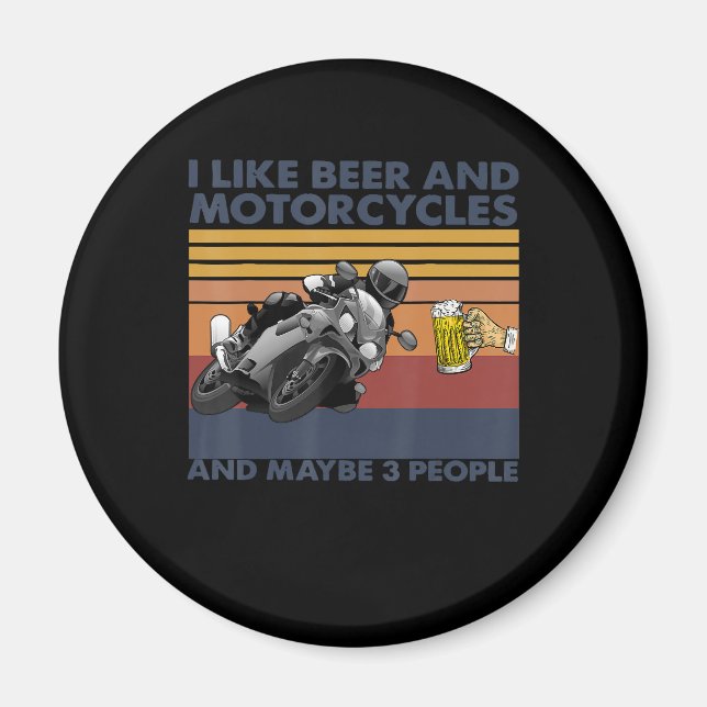 Íman Gosto De Cerveja E Motociclos - Presente Para Moto (Frente)