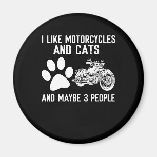 Íman Gosto De Motociclos E Gatos De Arte Engraçada