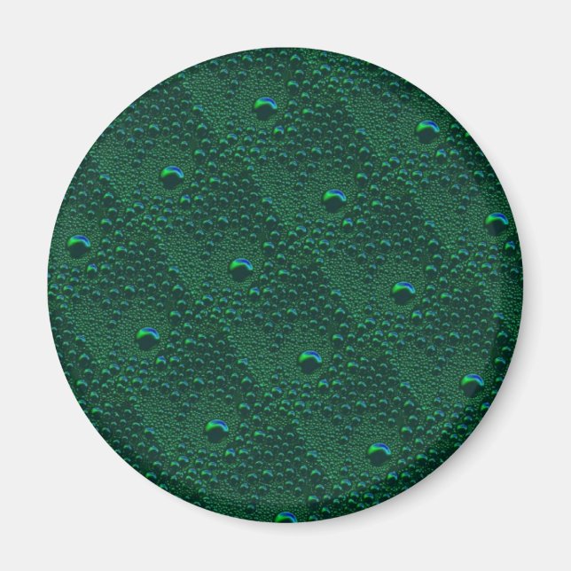 Íman Gotas de Água em Metal Verde (Frente)
