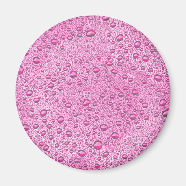 Íman Gotas de água rosa quente (Frente)