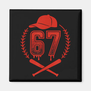 Íman Gotejamento de Beisebol Número 67 Jogador Ou 67º A