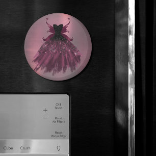 Íman Gothic Fairy Fuchsia Gown Magenta Rosa-Rosa-Boca