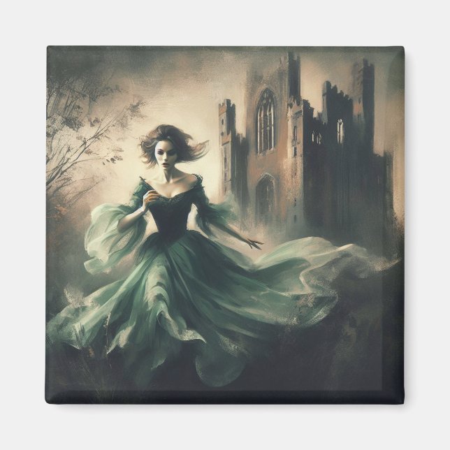Íman Gothic Romance Book Cobrir Spooky Castle Horror (Frente)