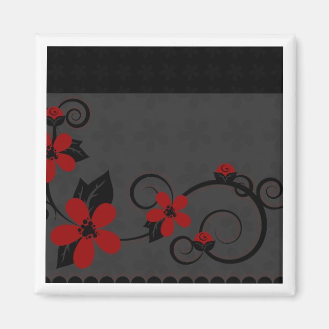 Íman Gótica Kokeshi Kimono Design Magnet (Frente)