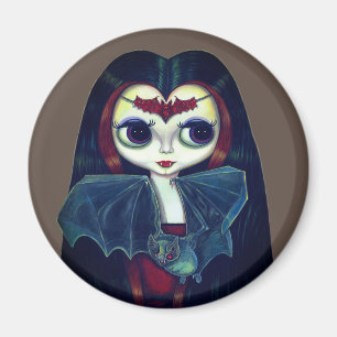 Íman Gótica Vampira com Bat Big Olhos Bonitos