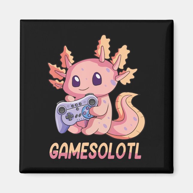 Íman Gótico Gamesolotl Axolotl Video Gamer Kawaii Paste (Frente)