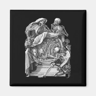 Íman Gótico Vintage Esqueleto Engrenando Memento Mori H