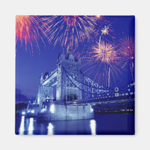 Íman Grã-Bretanha, Londres. Fogos de artifício sobre a