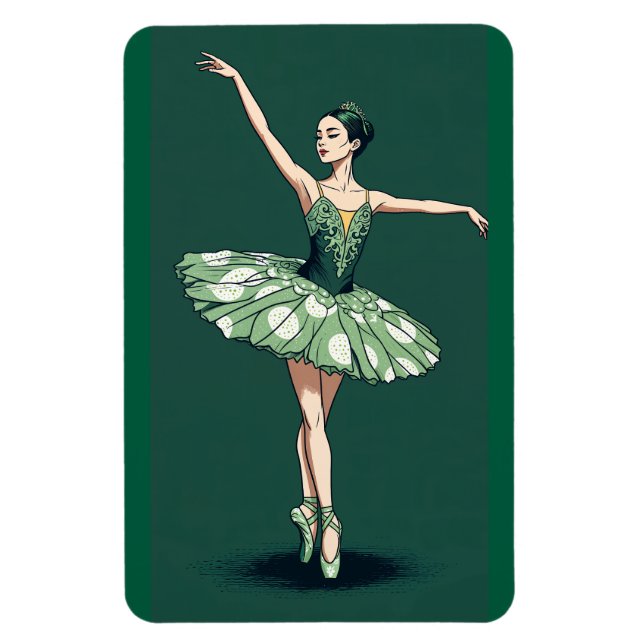 Íman Graceful Ballerina Puzzle – Elegant Dancer on Gree (Vertical)