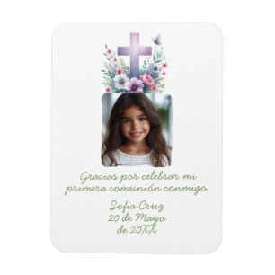 Íman Gracias Mi Primera Comunitat con Foto Flores