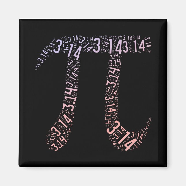 Íman Gradient Pi - Símbolo Digitais Matemáticos | Feliz (Frente)