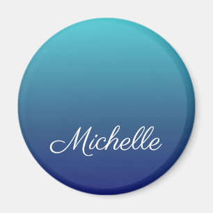 Íman Gradiente azul-ombre personalizado
