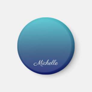 Íman Gradiente azul-ombre personalizado