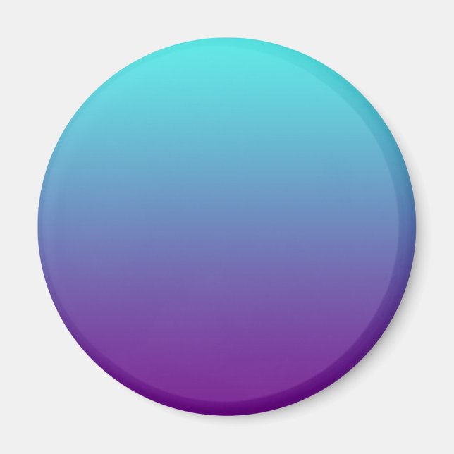 Íman Gradiente de Fundo Simples Turquesa Azul Roxo (Frente)