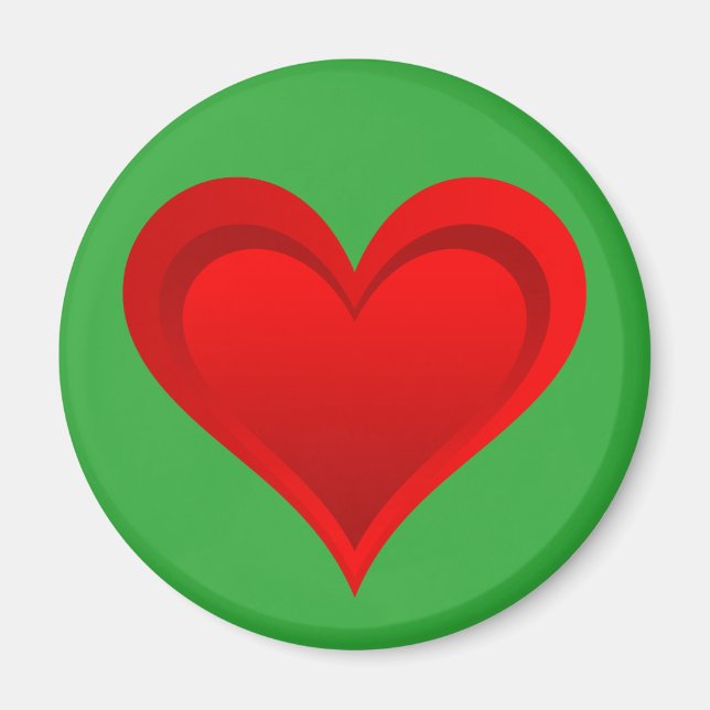 Íman Gradientes VERMELHO AMOR CORAÇÃO + seu traseiro. & (Frente)