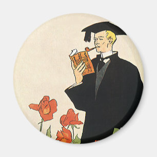 Íman Graduação Antiga, Graduado Lendo um Livro