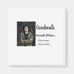 Íman Graduação clássica adicione nome de foto classe an