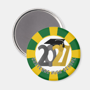 Íman Graduação da Turma de 2027 Cinza Dourado