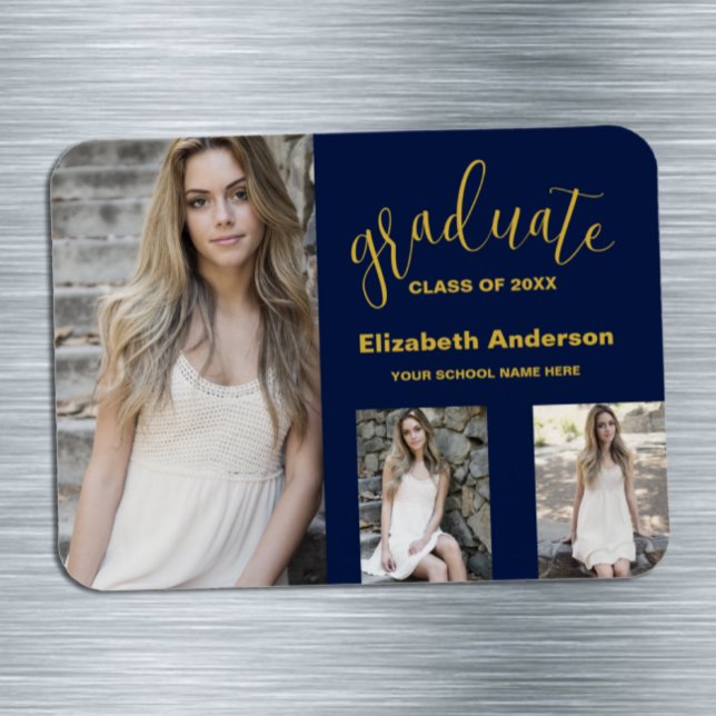 Íman Graduação de 3 fotos minimalista (Criador carregado)