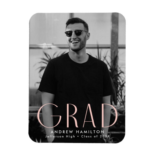 Íman Graduação de Foto com Blush de Simplicidade Modern (Vertical)