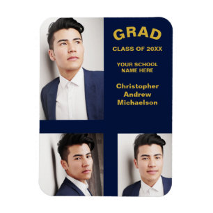 Íman Graduação de Foto com Tipografia Minimalista 3