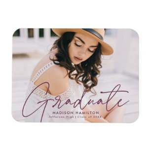 Íman Graduação de Foto em Script Puro do Formando Moder